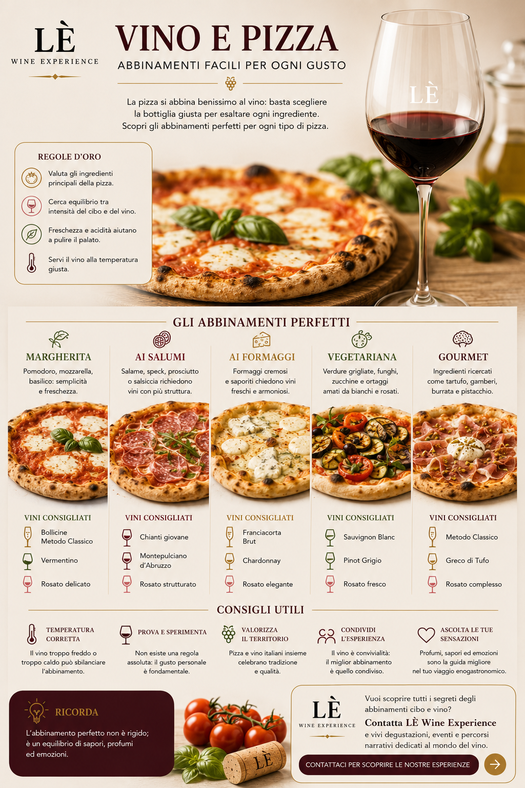 Vino e pizza: abbinamenti facili per ogni gusto