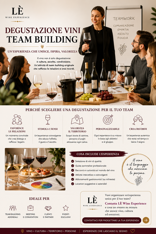 Degustazione vini team building: idea aziendale originale