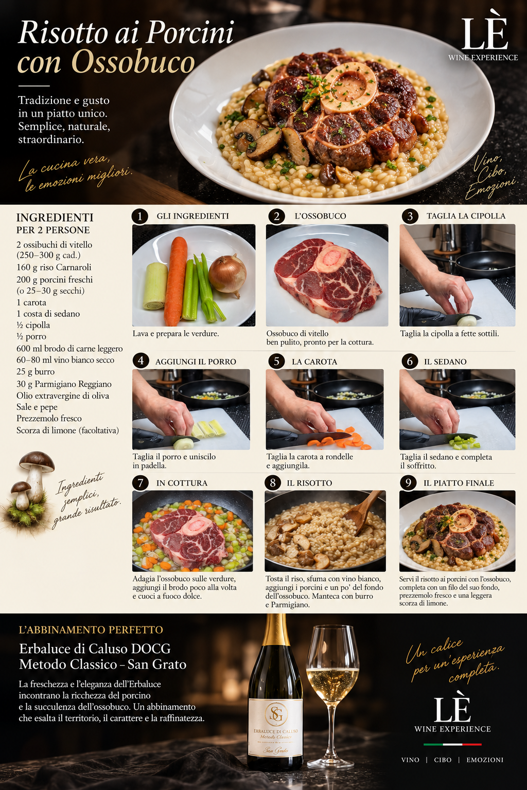 Risotto ai Porcini con Ossobuco: Ricetta e Abbinamento Vino