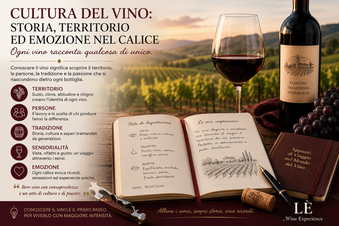 Cultura del vino: storia, territorio ed emozione nel calice