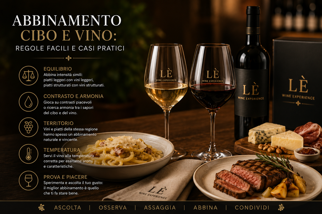 Abbinamento cibo vino: regole facili e casi pratici