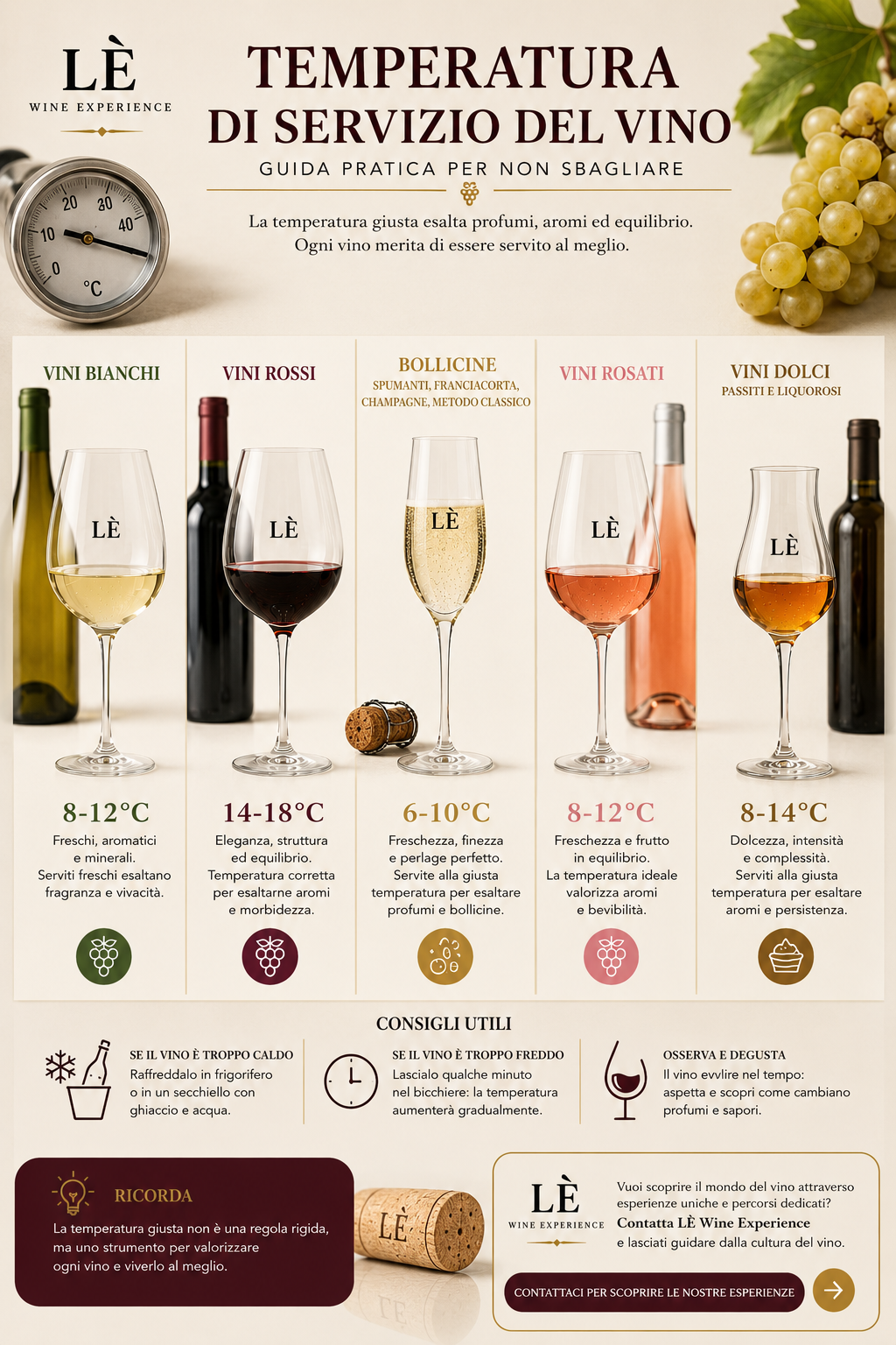 Temperatura vino: come servire rosso, bianco e bollicine