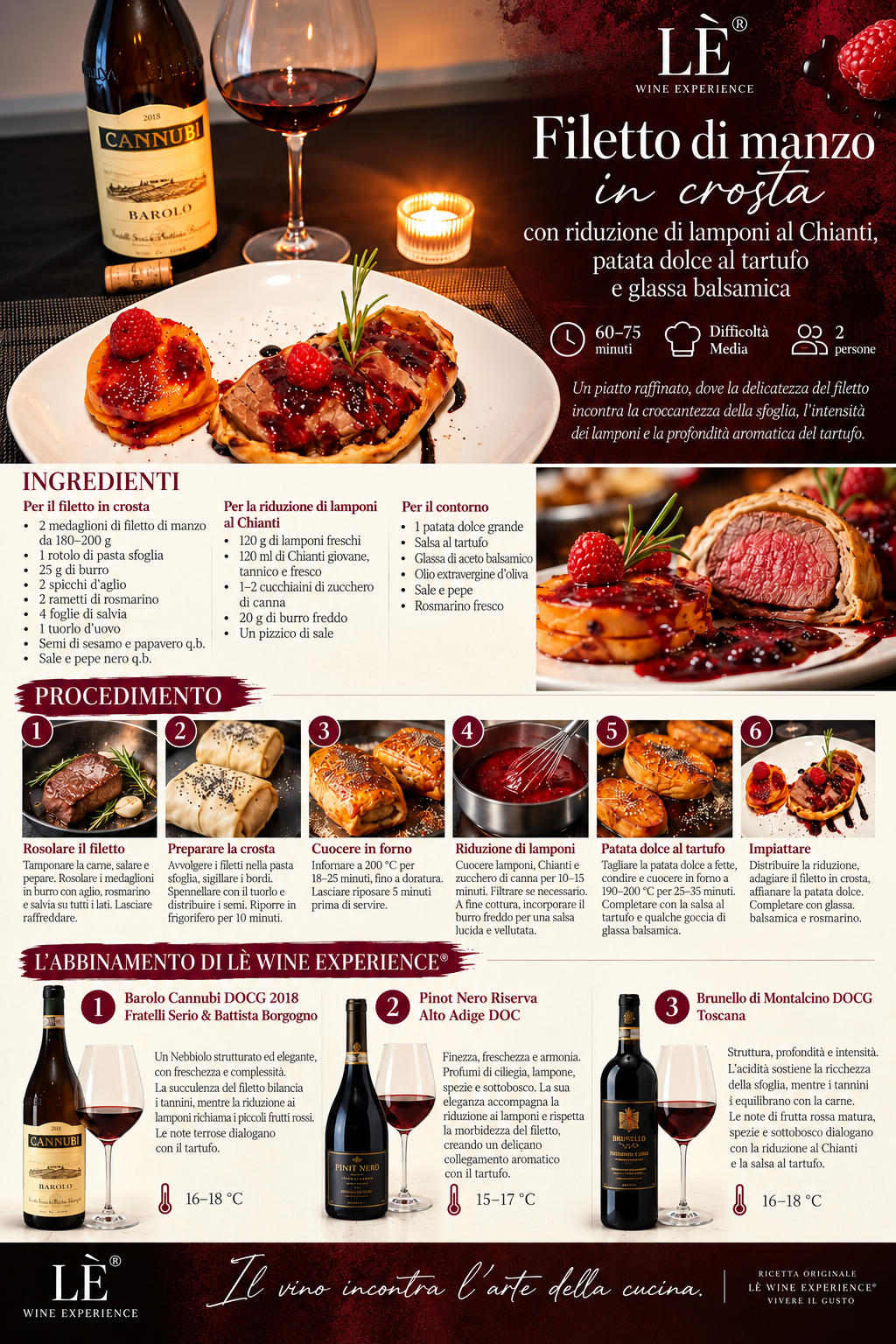 Filetto di manzo in crosta: ricetta e abbinamento vino